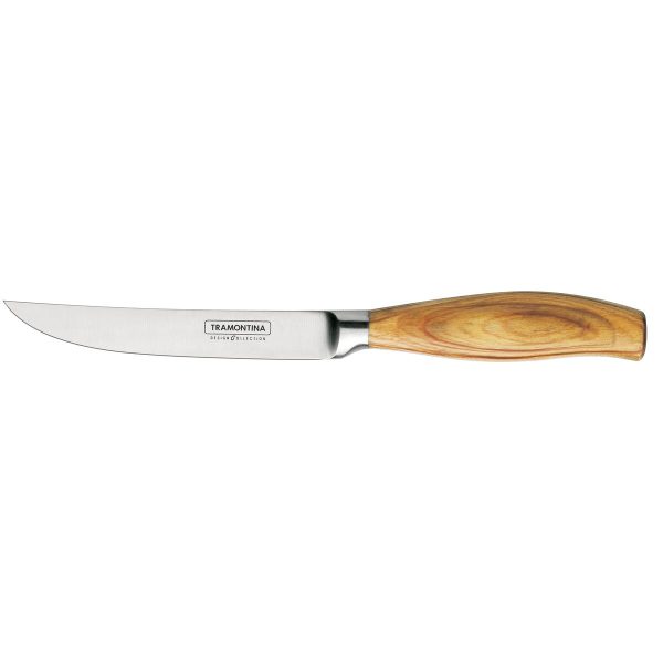 Faca para Churrasco Tramontina com Lâmina em Aço Inox e Cabo de Madeira Polywood 5"