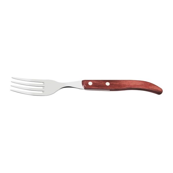 Garfo de Mesa Tramontina Churrasco com Lâmina em Aço Inox e Cabo em Madeira Polywood Vermelho