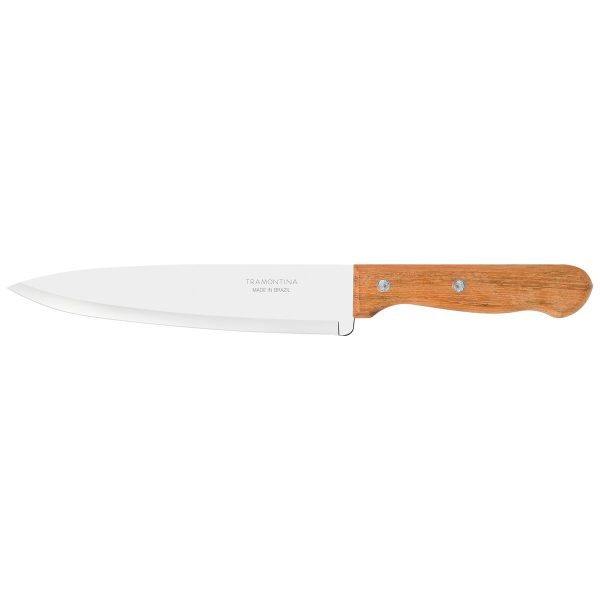 Faca Chef Tramontina Dynamic com Lâmina em Aço Inox e Cabo de Madeira Natural 8"