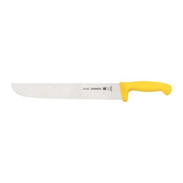 Faca para Carne Tramontina Profissional com Lâmina em Aço Inox e Cabo de Polipropileno Amarelo 12"