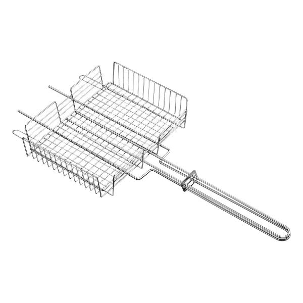 Grelha Multiuso Tramontina Churrasco em Aço Inox 70,2 x 31,5 cm