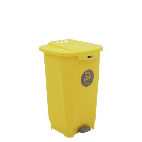 Lixeira Tramontina T-Force Coleta Seletiva em Polipropileno Amarelo 50 L