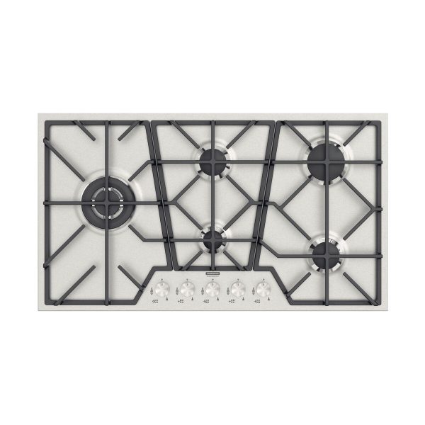 Cooktop a Gás Tramontina Design Collection Penta Inox Full 5 GX 90 em Aço Inox e Trempes em Ferro Fundido