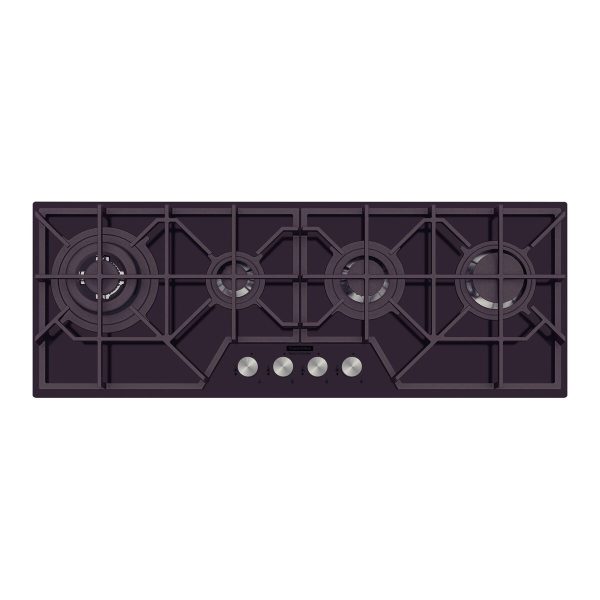 Cooktop à Gás Tramontina Design Collection Slim Glass Full 4GG B 100 Semiprofissional com Acendimento Superautomático 4 Queimadores