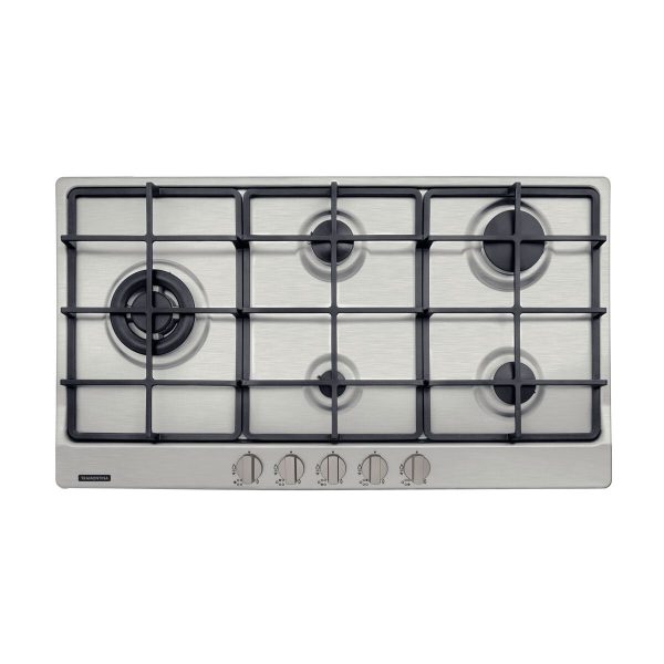 Cooktop a Gás Tramontina Penta Plus em Aço Inox e Trempes em Ferro Fundido com Acendimento Superautomático 5 Queimadores