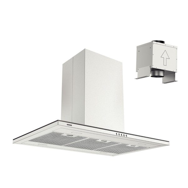 Coifa de Ilha Tramontina Slim Isla 90 Split em Aço Inox com Acabamento Acetinado 90 cm