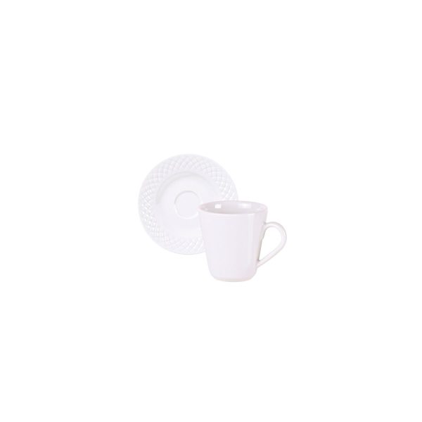 Conjunto Xícara e Pires de Café Tramontina Ingrid em Porcelana Decorada 70 ml 2 Peças