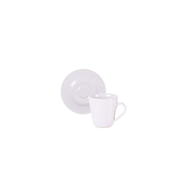 Conjunto Xícara e Pires de Café Tramontina Mesh em Porcelana, 70 ml 2 Peças