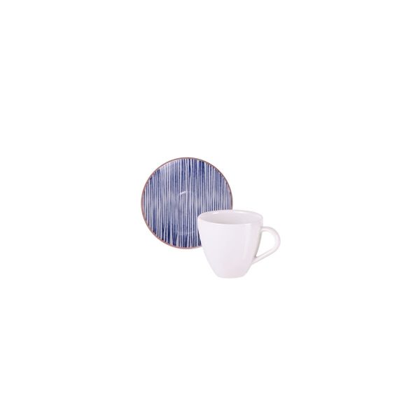 Conjunto Xícara e Pires de Expresso Tramontina Abstratta em Porcelana Decorada 95 ml 2 Peças