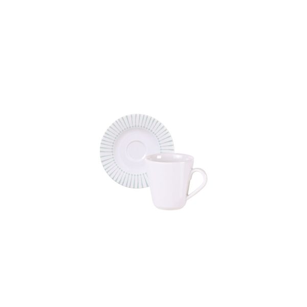 Kit Xícara e Pires de Café Tramontina Monocroma em Porcelana Decorada 70 ml 12 Peças